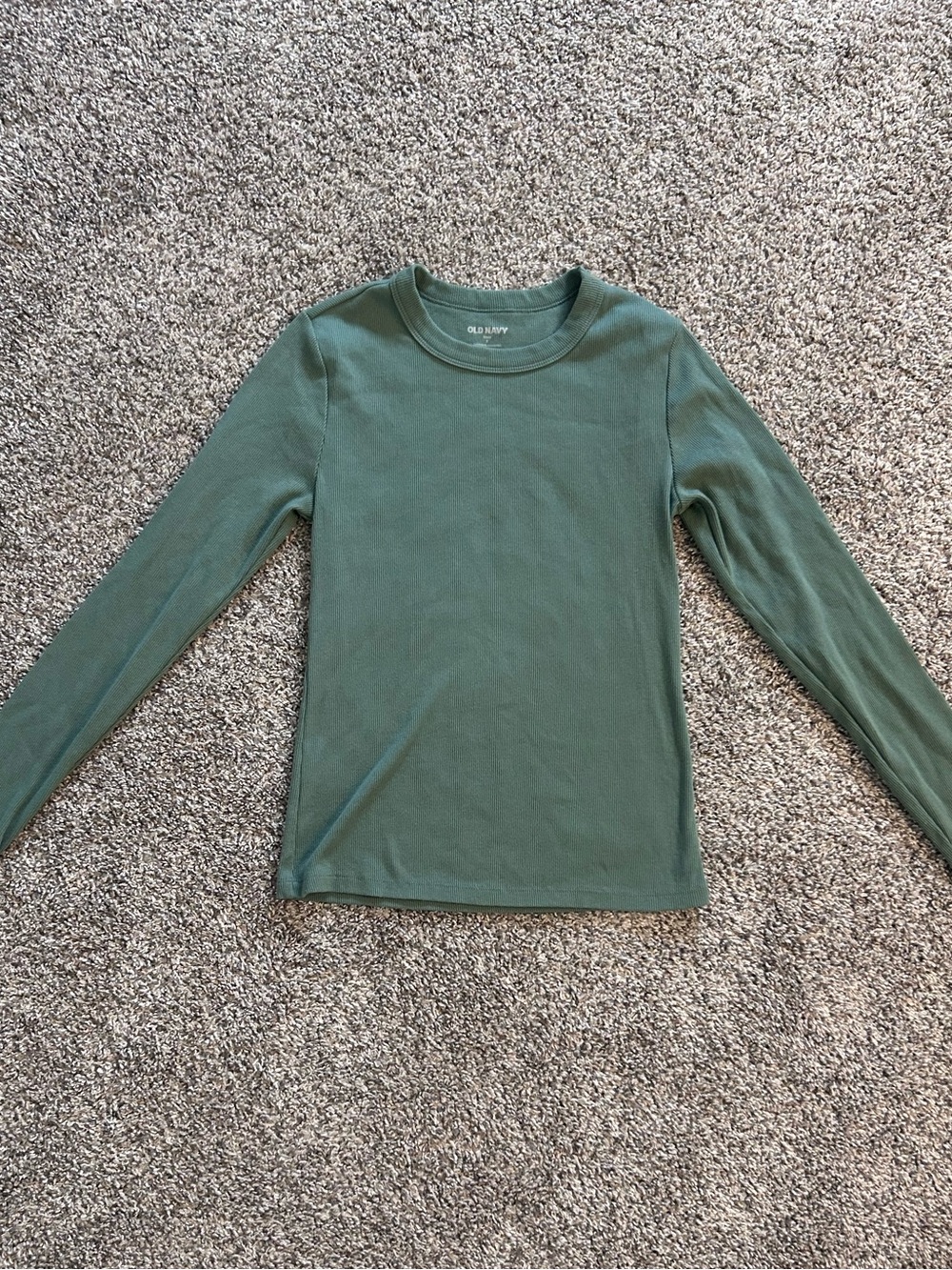 Old Navy Olive Green Long-Sleeve Crewneck Top